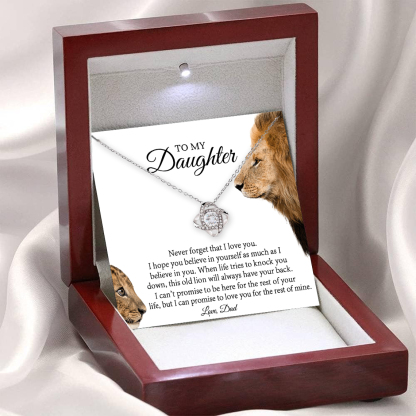 To My Daughter Love Knot Necklace Dad to Daughter Necklace Special Birthday Gift for Daughter - Never forget that I love you-Jessemade AU