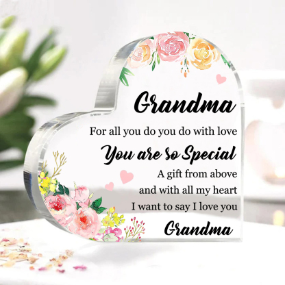 Grandma Gifts from Grandchildren Acrylic Heart Keepsake for Grandma - You are so Special-Jessemade AU