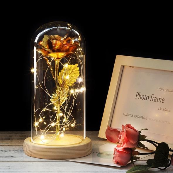 Personalised Eternal Glass Dome Rose Night Light Valentine's Day Gifts For Her-Jessemade AU