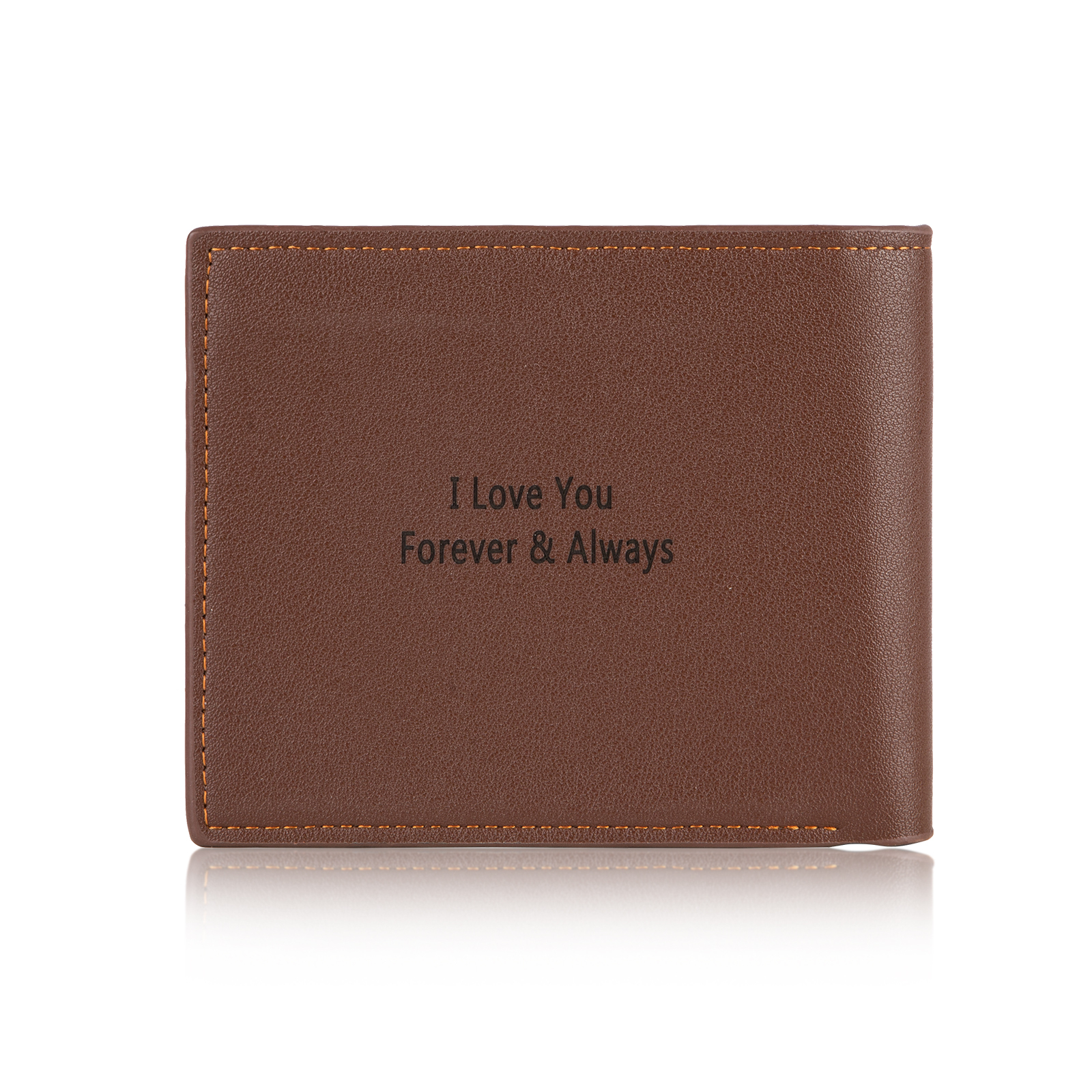 Personalised Leather Wallet Engraved Photo Folding Wallet Short Purse Love Gifts For Him-Jessemade AU
