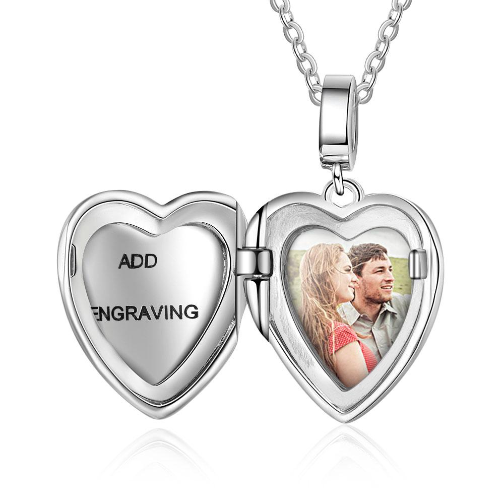Personalised Heart Photo Locket Necklace Custom Photo Necklace Gifts For Her-Jessemade AU