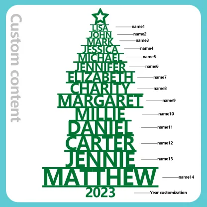 14 Names - Personalised Christmas Tree Ornaments Customised Name Xmas Wooden Decor Gifts for Family Friends-Jessemade AU