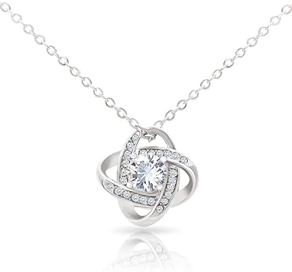 Dad to Daughter, Knot Necklace with Message Card, "Never Forget That I Love You"-Jessemade AU