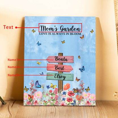 3 Names - Personalised Wooden Plaque Garden Custom Text Home Decoration Gift for Mother/Grandma-Jessemade AU