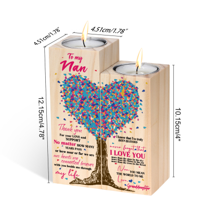 To My Grandma/Nanny/Nan Family Tree Candle Holder You Mean The World To Me Wood Candlesticks Gifts for Grandma-Jessemade AU