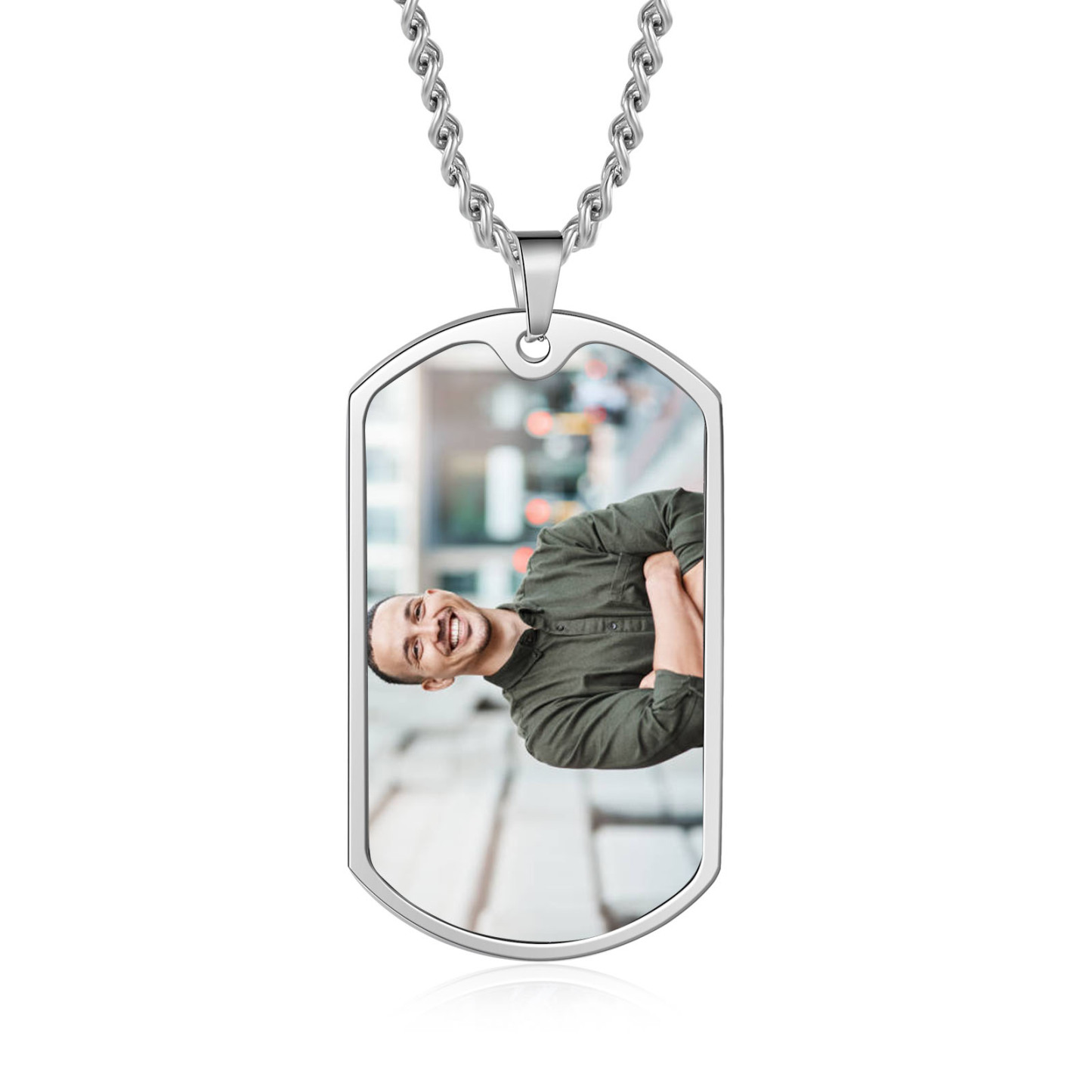 Custom Fist Bump Family Necklace with 1 Kid's Names Personalised Photo Dog Tag Necklace Father's Day Gifts-Jessemade AU