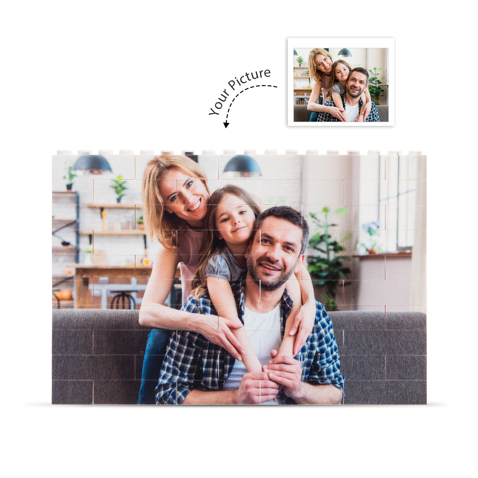 Customised Building Blocks Puzzle Personalised Photo Brick Square Shape Puzzle Kids Couple BBF Family Gift-Jessemade AU