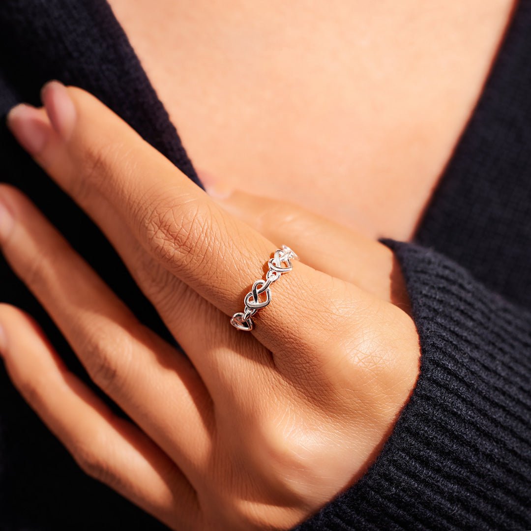 To my daughter, This ring stands for our family, Infinity Heart Knot Ring With Card, Gifts For Her-Jessemade AU