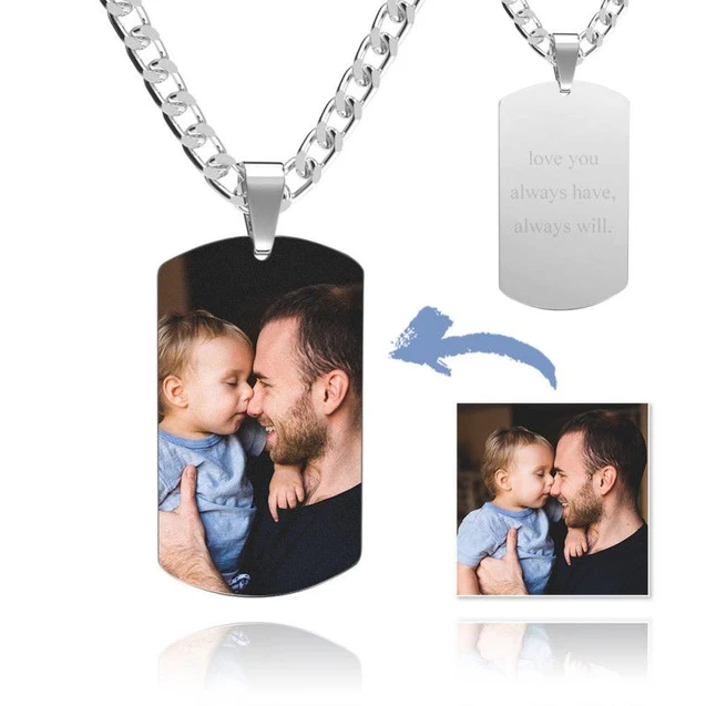 Personalised Photo Necklace Custom Picture Necklace Gifts For Father-Jessemade AU