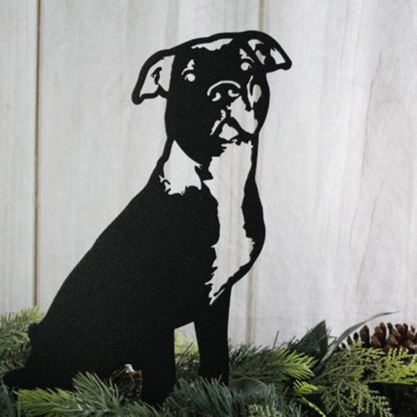 Pit Bull Terrier Metal Dog Silhouette Garden Yard Decoration-Jessemade AU