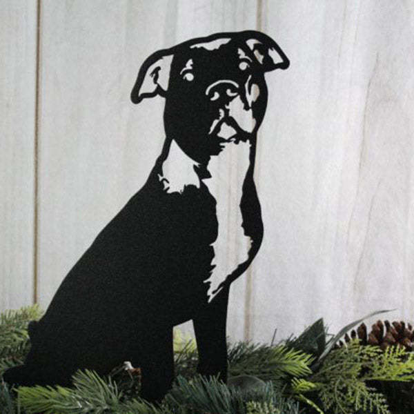 Pit Bull Terrier Metal Dog Silhouette Garden Yard Decoration-Jessemade AU