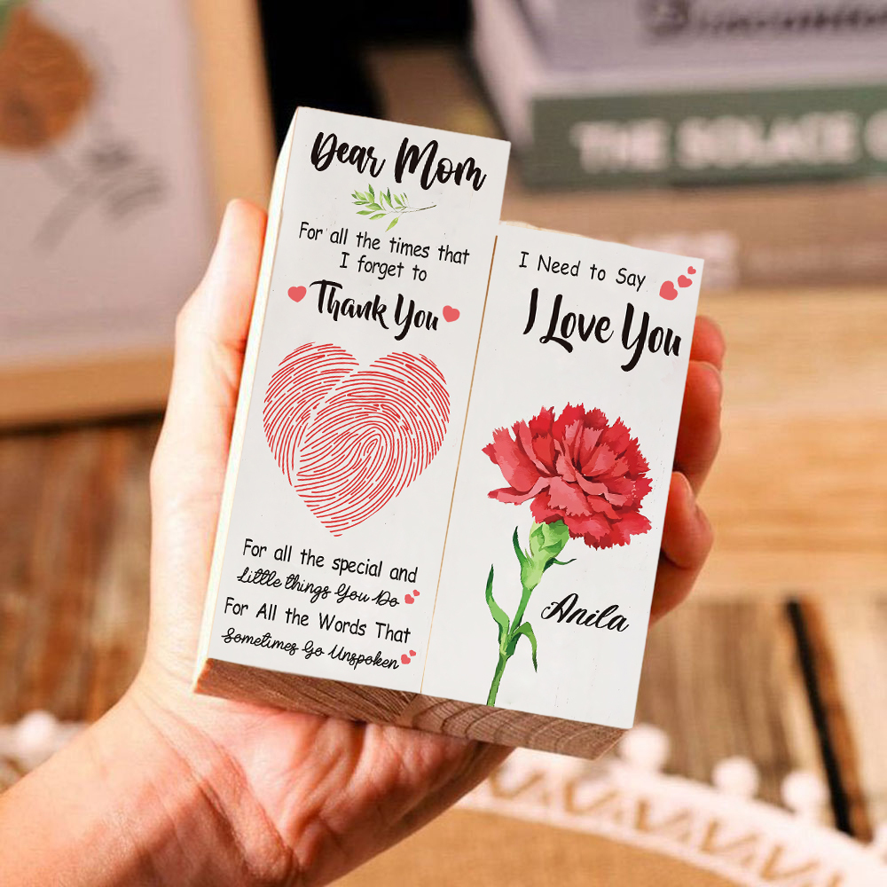 Dear Mum/Mom Candle Holder Custom Name Wooden Candlestick - For All The Times That I Forget To Thank You-Jessemade AU