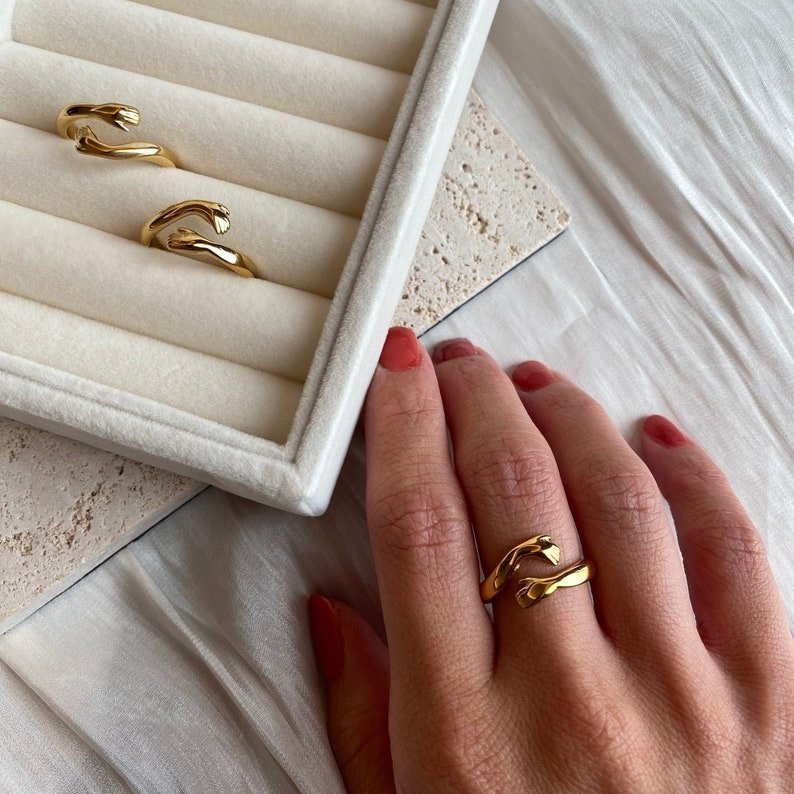 Valentine's Day Gift Hug Ring Couple Love Hugging Rings-Jessemade AU