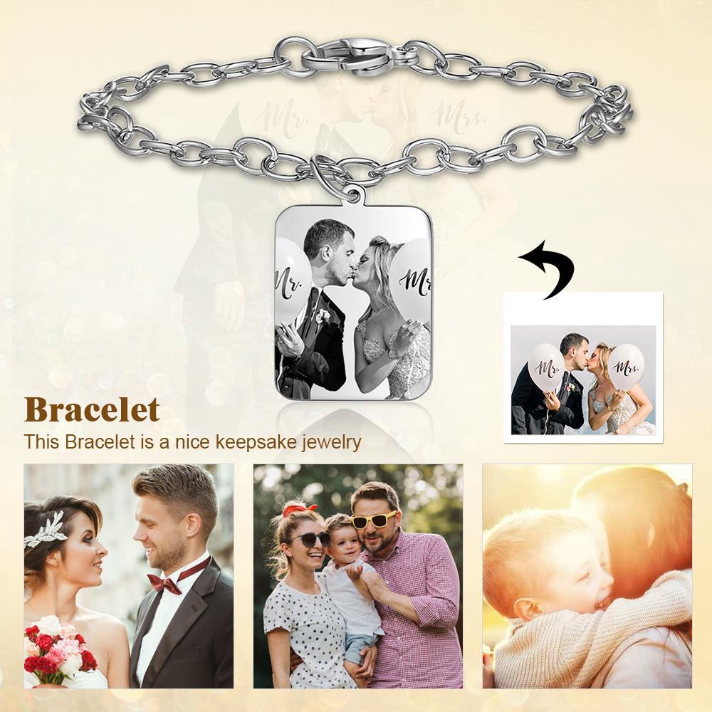 Personalised Photo Locket Bracelet Custom Photo Bracelet Gifts For Her-Jessemade AU