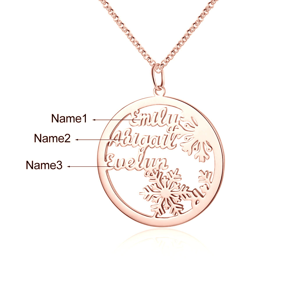 Personalised Name Necklace Christmas Snowflake Jewelry Gift For Her-Jessemade AU