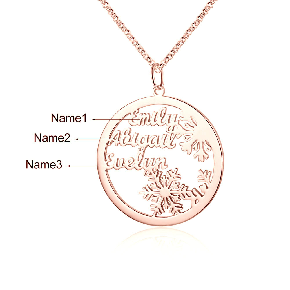 Personalised Name Necklace Christmas Snowflake Jewelry Gift For Her-Jessemade AU