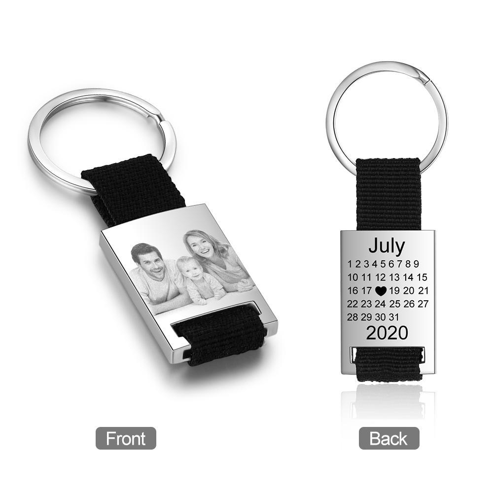 Personalised Calendar Keychain Engraved Photo Keychain Gifts For Him-Jessemade AU