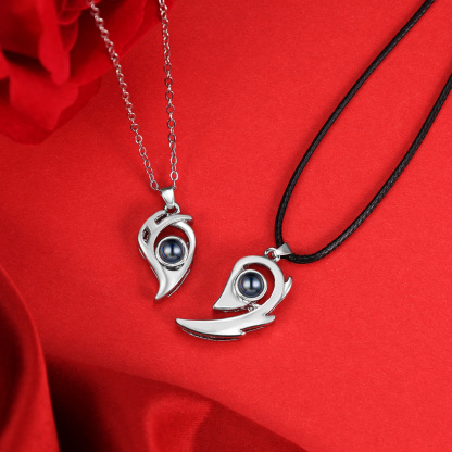 Personalised 100 Languages "I Love You" Heart Projection Necklace Custom Photo Gifts For Her-Jessemade AU