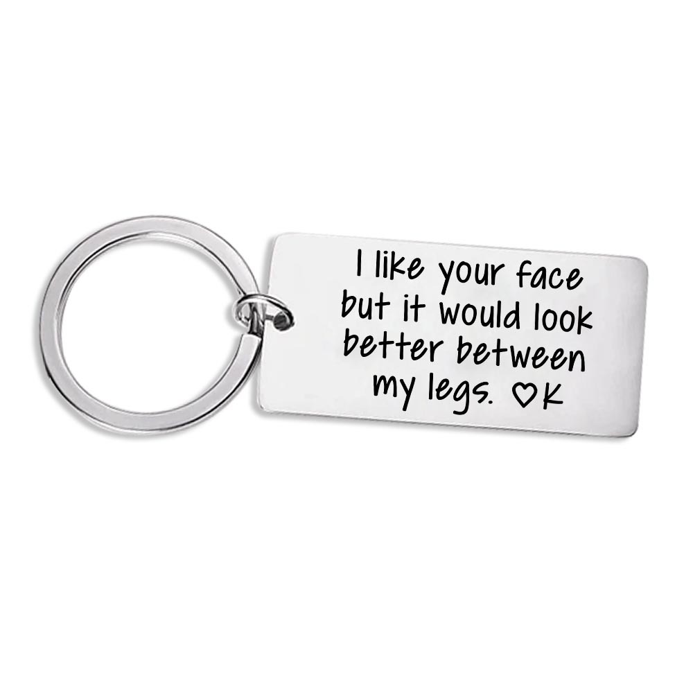 Personalised Letter Keychain Engraved Funny Keychain Valentine's Day Gifts for Couples-Jessemade AU