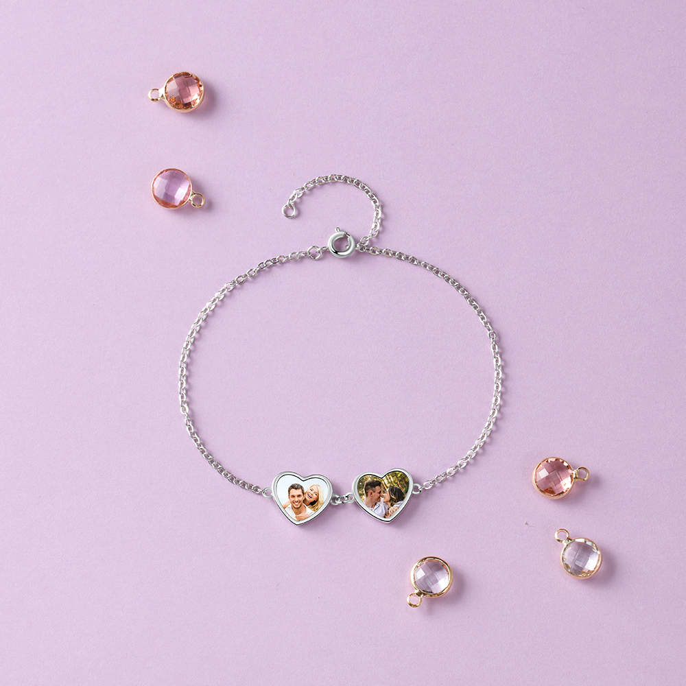 Personalised Heart Photo Bracelet Custom Photo Bracelet Gifts For Her-Jessemade AU
