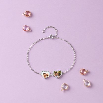 Personalised Heart Photo Bracelet Custom Photo Bracelet Gifts For Her-Jessemade AU