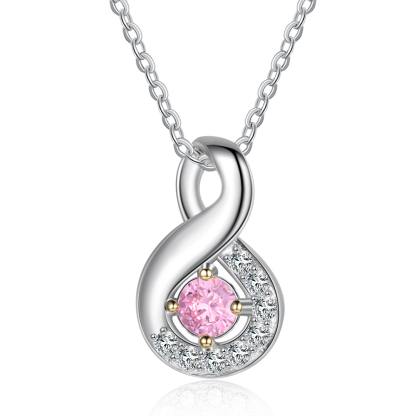 Personalised DNA Necklace With 1 Birthstone Engraved Names Gift For Women-Jessemade AU