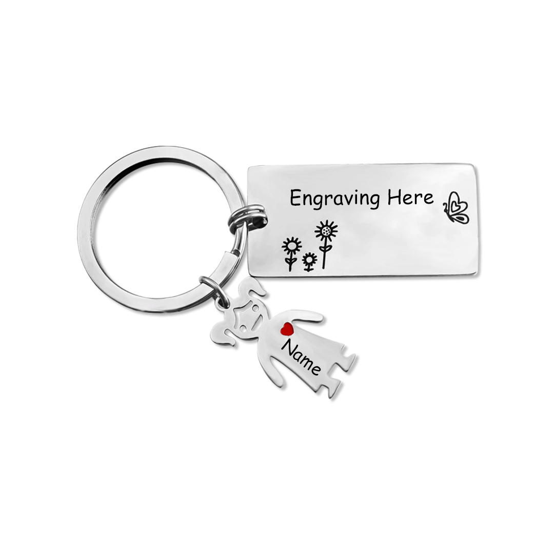 Custom 1 Names Personalised Family Keychain Gift for Grandma-Jessemade AU