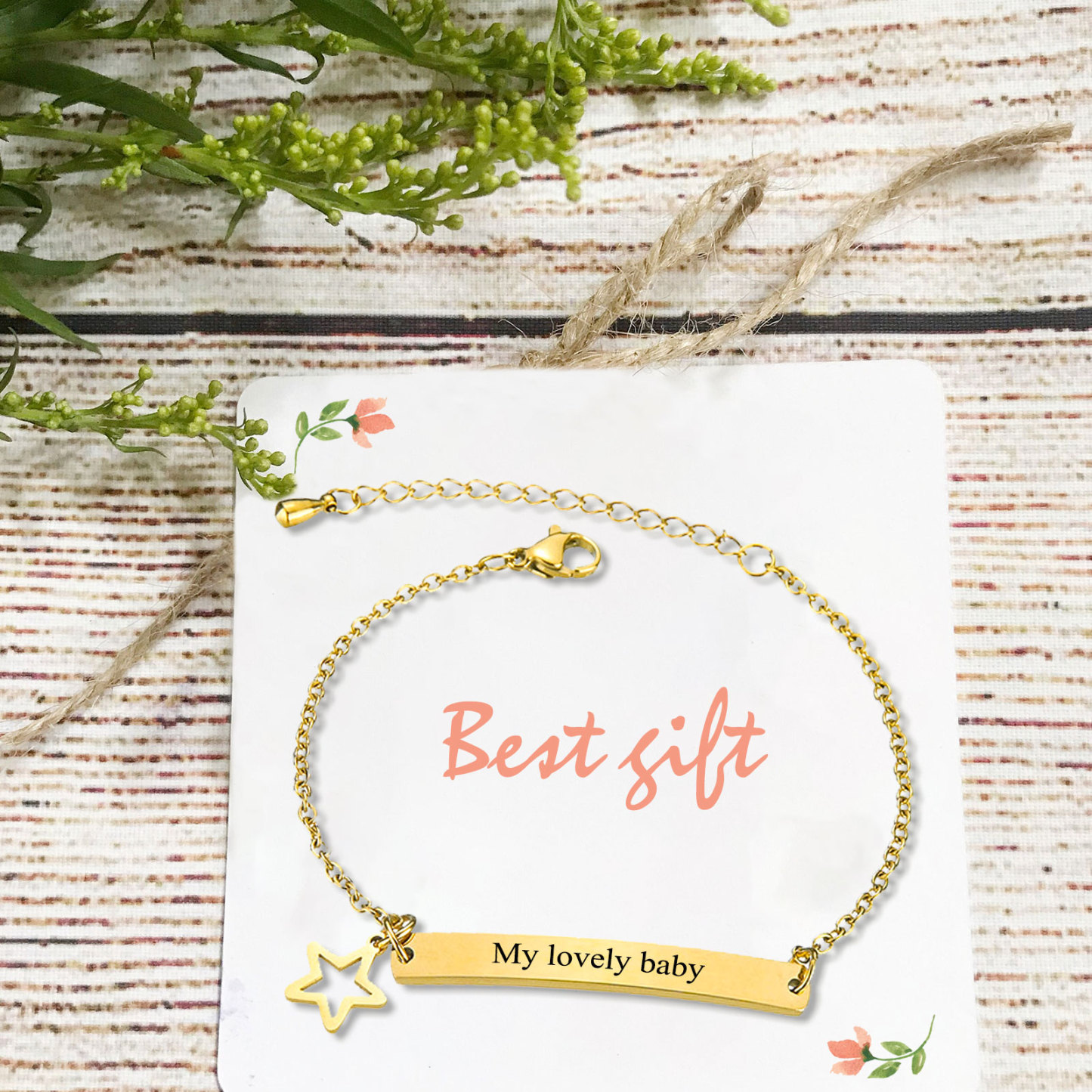 Personalised Text Bracelet Custom Names Bracelet Star Bracelet Love Gifts For Her-Jessemade AU