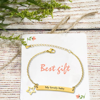 Personalised Text Bracelet Custom Names Bracelet Star Bracelet Love Gifts For Her-Jessemade AU