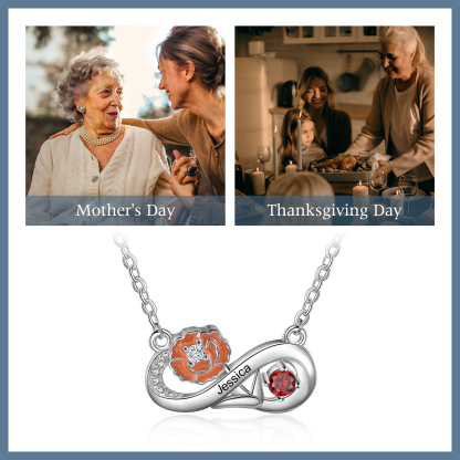 Personalised January Birthflower Necklace With Birthstone Gift For Women-Jessemade AU