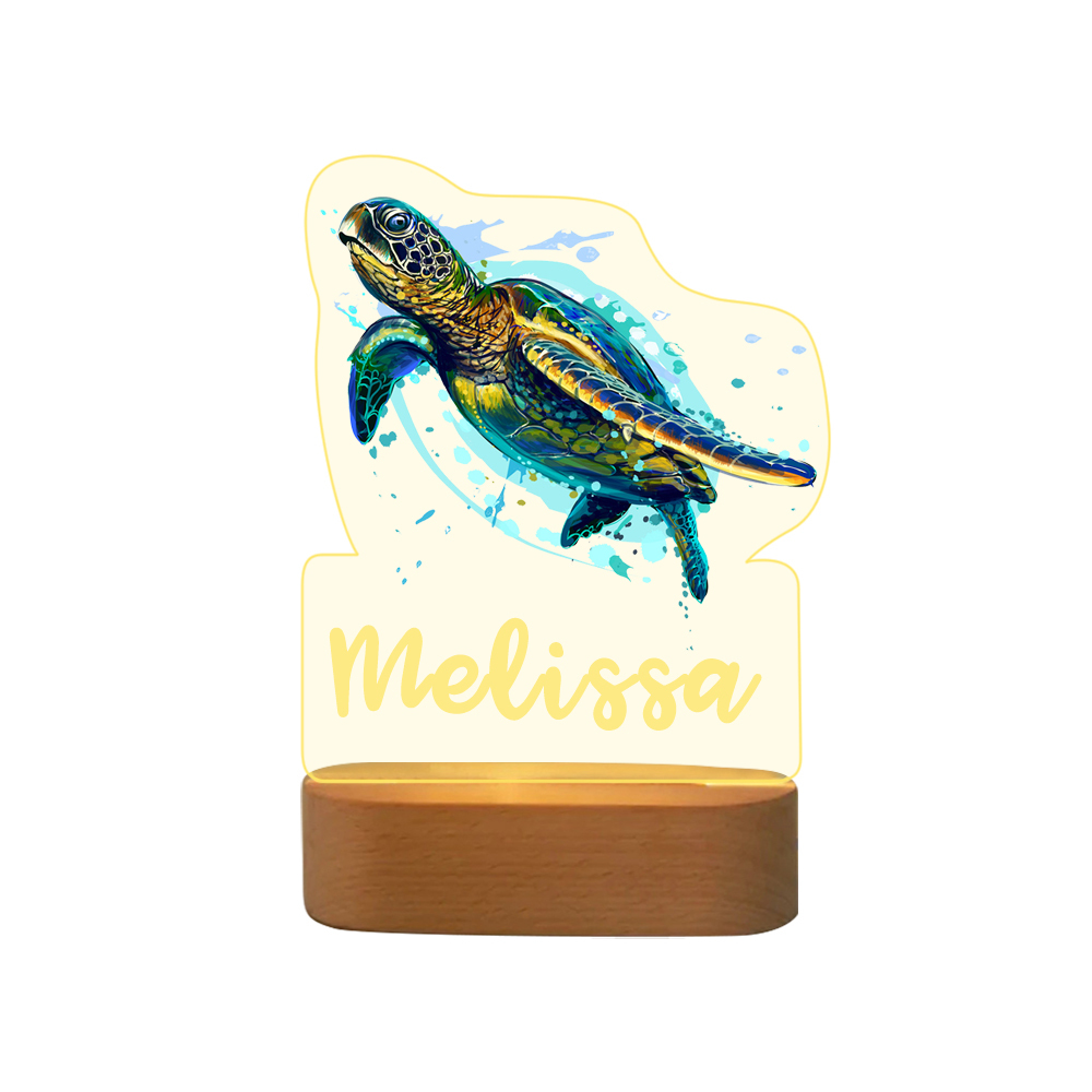 Personalised Name Sea Turtle Night Light LED Lamp Gifts For Kids-Jessemade AU