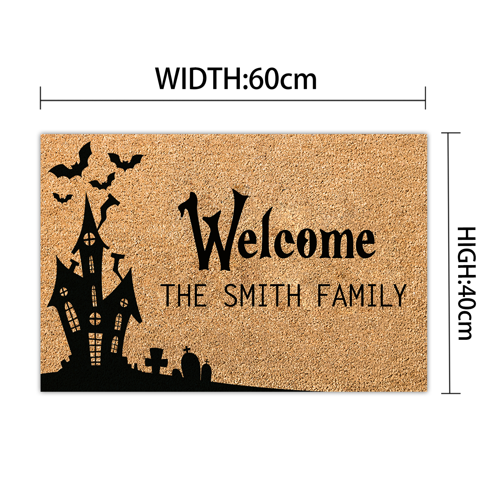 Personalised Halloween Doormat Halloween Castle Doormat Home Decor-Jessemade AU