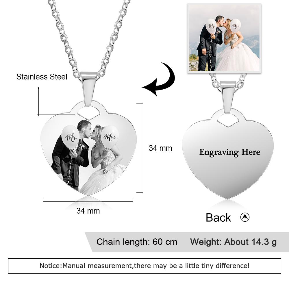 Personalised Heart Necklace Custom Photo Necklace Gifts For Her-Jessemade AU