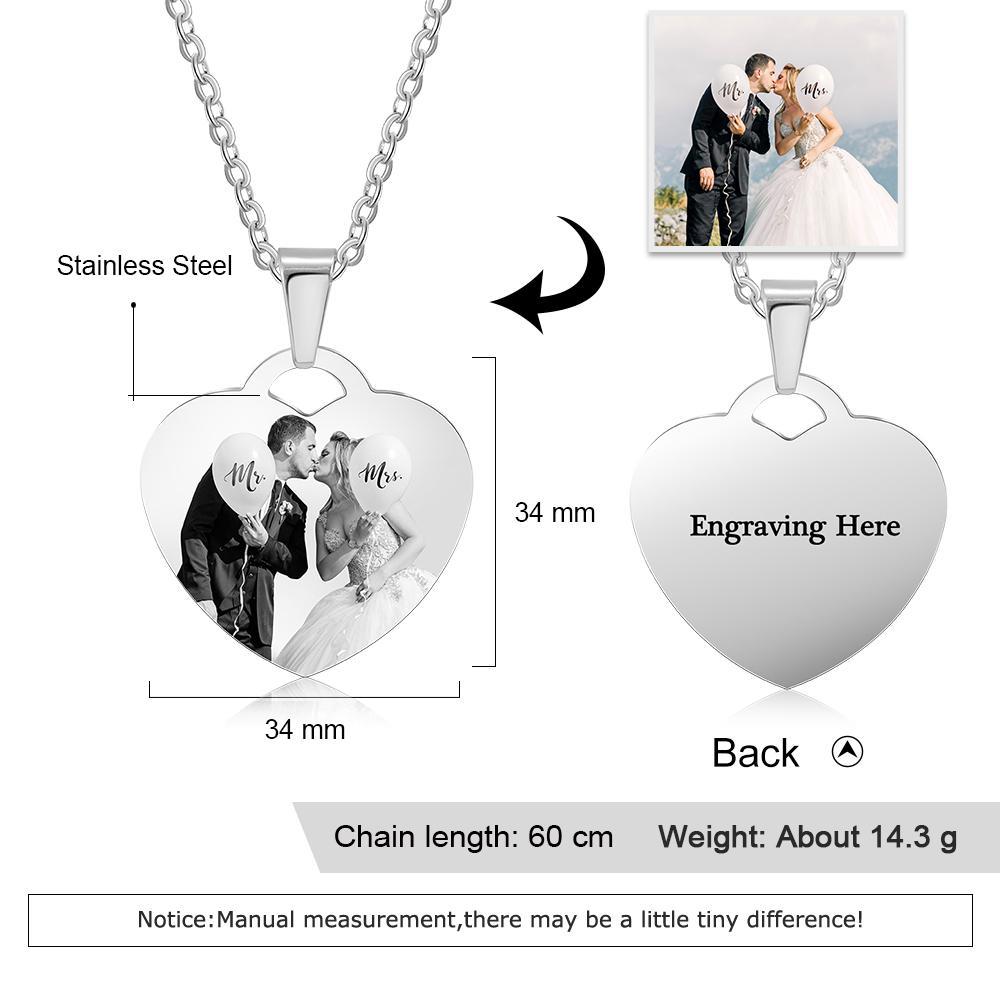 Personalised Heart Necklace Custom Photo Necklace Gifts For Her-Jessemade AU