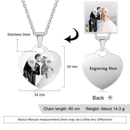 Personalised Heart Necklace Custom Photo Necklace Gifts For Her-Jessemade AU