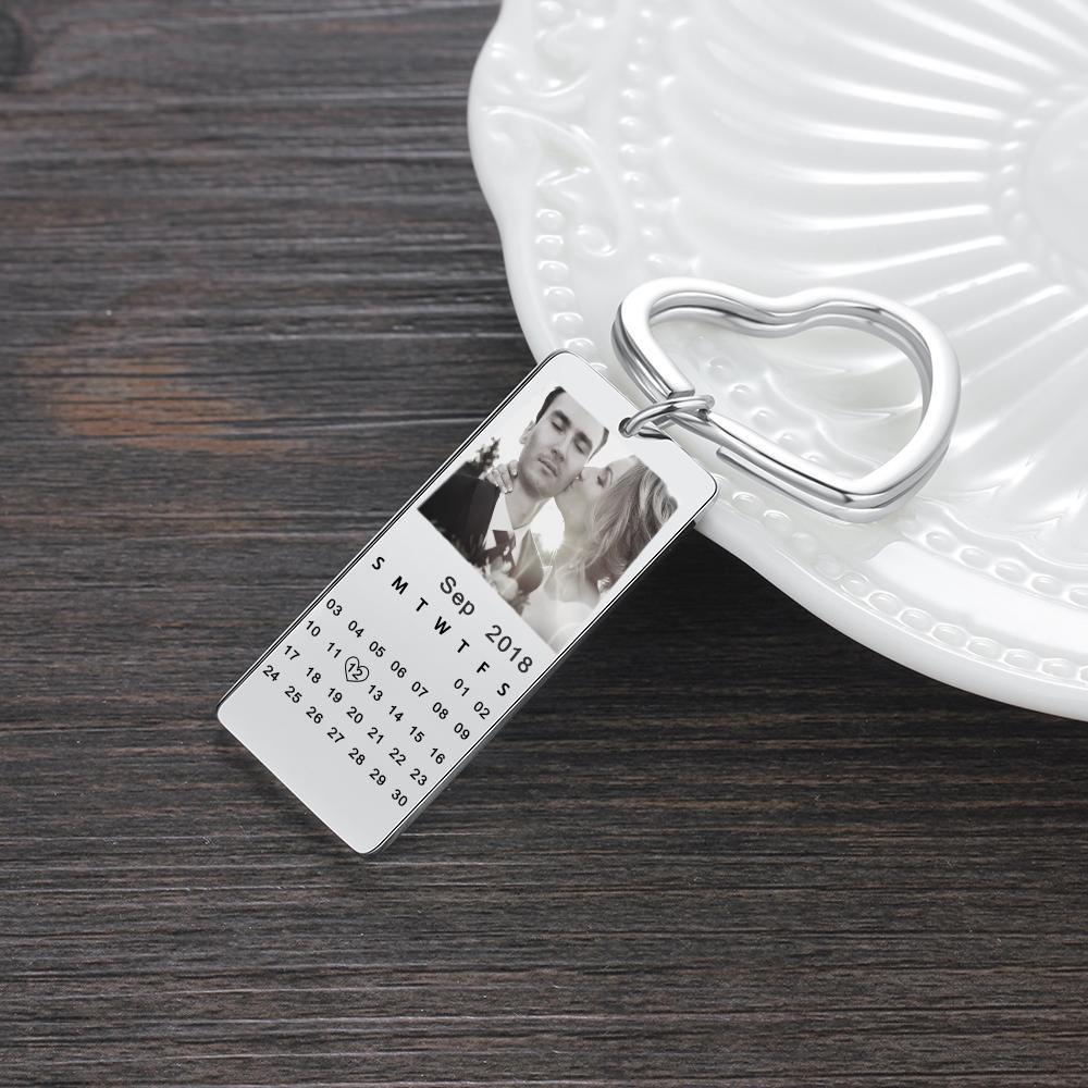 Personalised Calendar Keychain Engraved Photo Keychain Gifts For Him-Jessemade AU