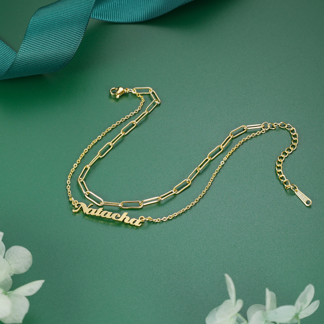 Double Stranded-Personalised Name Anklet For Her-Jessemade AU
