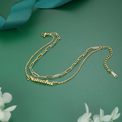 Double Stranded-Personalised Name Anklet For Her-Jessemade AU