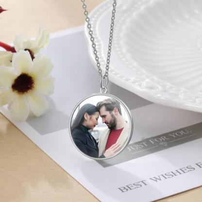 Personalised Round Photo Necklace Custom Picture Necklace Gifts For Her-Jessemade AU