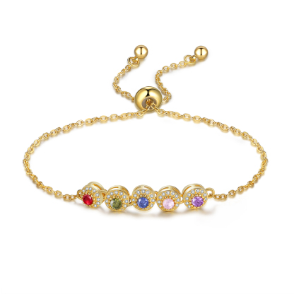 Personalised Women's Bracelet Customised 5 Birthstones Bracelets Birthday Mother's Day Gift for Her-Jessemade AU
