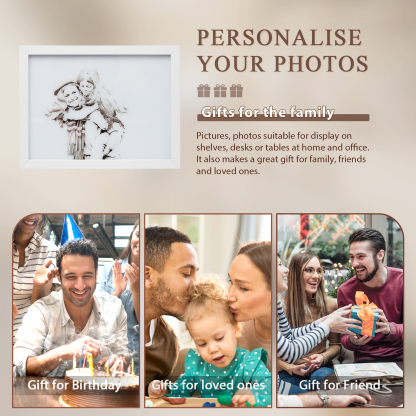 Personalised Photo Frame Night Light Changeable Colour Lamp Home Decor Personalised Gifts for Family Friends-Jessemade AU