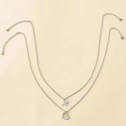 Mother-Daughter Heart Butterfly Pendant Necklace Set Adjustable Necklace with Gift Card for Her-Jessemade AU