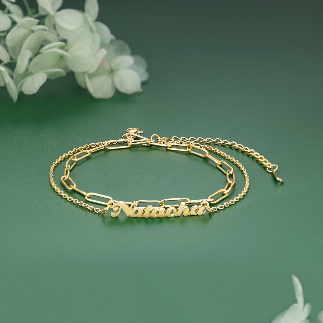 Double Stranded-Personalised Name Anklet For Her-Jessemade AU