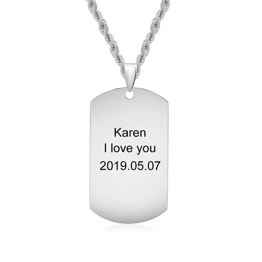 Personalised Tag Necklace Custom Black-White Photo Necklace Gifts for Him-Jessemade AU