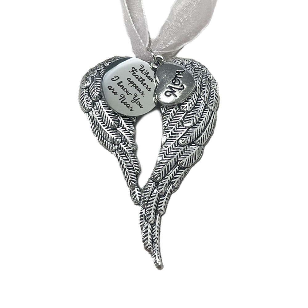 Angel Wings Memorial Ornament Christmas Ornament Keepsake Gift - When Feathers Appear, I Know You Are Near-Jessemade AU