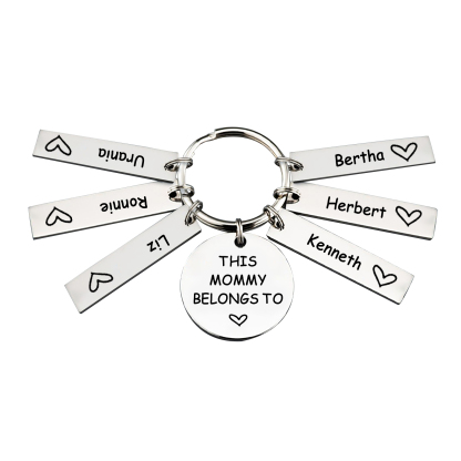 6 Names - Personalised Name Keychain Stainless Steel Keychain Special Gift for Mommy/Mummy-Jessemade AU