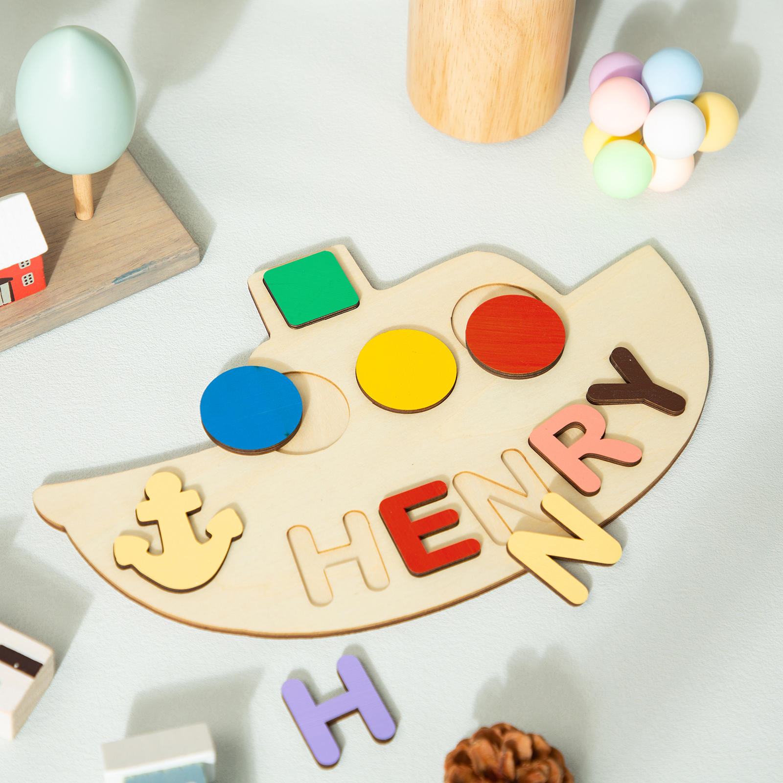 Personalised Kid's Wooden Name Alphabet Puzzle Toy for Toddlers Early Learning Child Toy-Jessemade AU