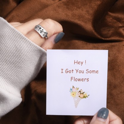 Personalised Birth Flower Ring Custom 4 Month Flowers Bar Ring Gift for Her-Jessemade AU