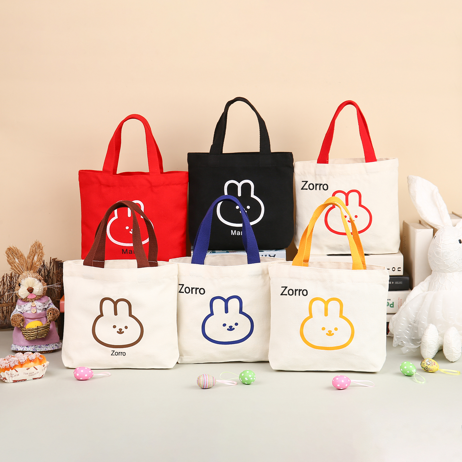 Personalised Bunny Tote Bag Customised with Name Bunny Handbag Easter Gifts-Jessemade AU