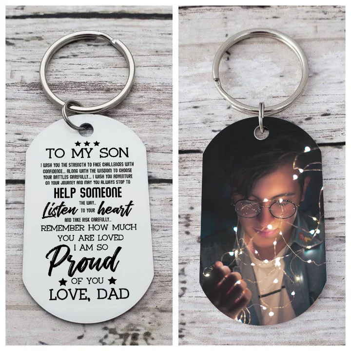 To My Son Keyring Custom Photo Keychain "I Am So Proud Of You" Personalised Gifts For Son-Jessemade AU